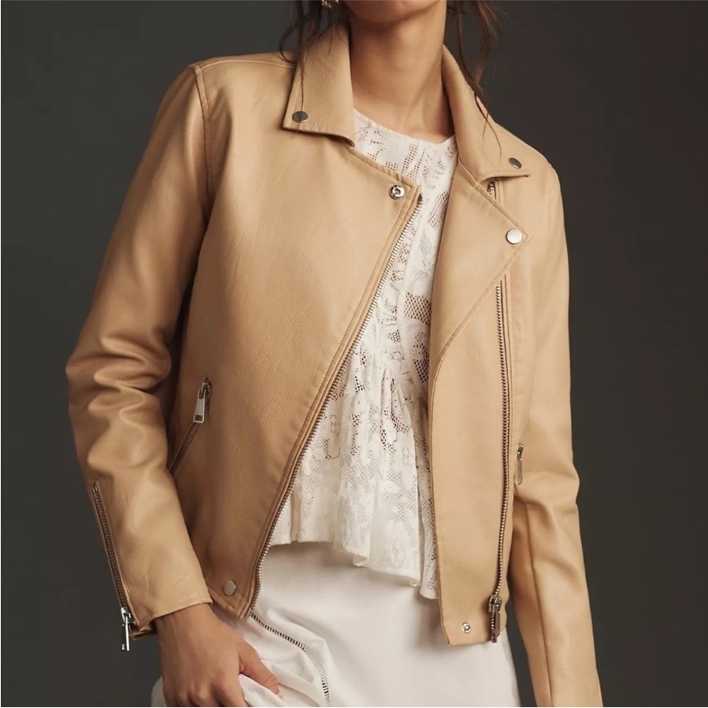 Anthropologie The Saige Faux Leather Jacket, so M